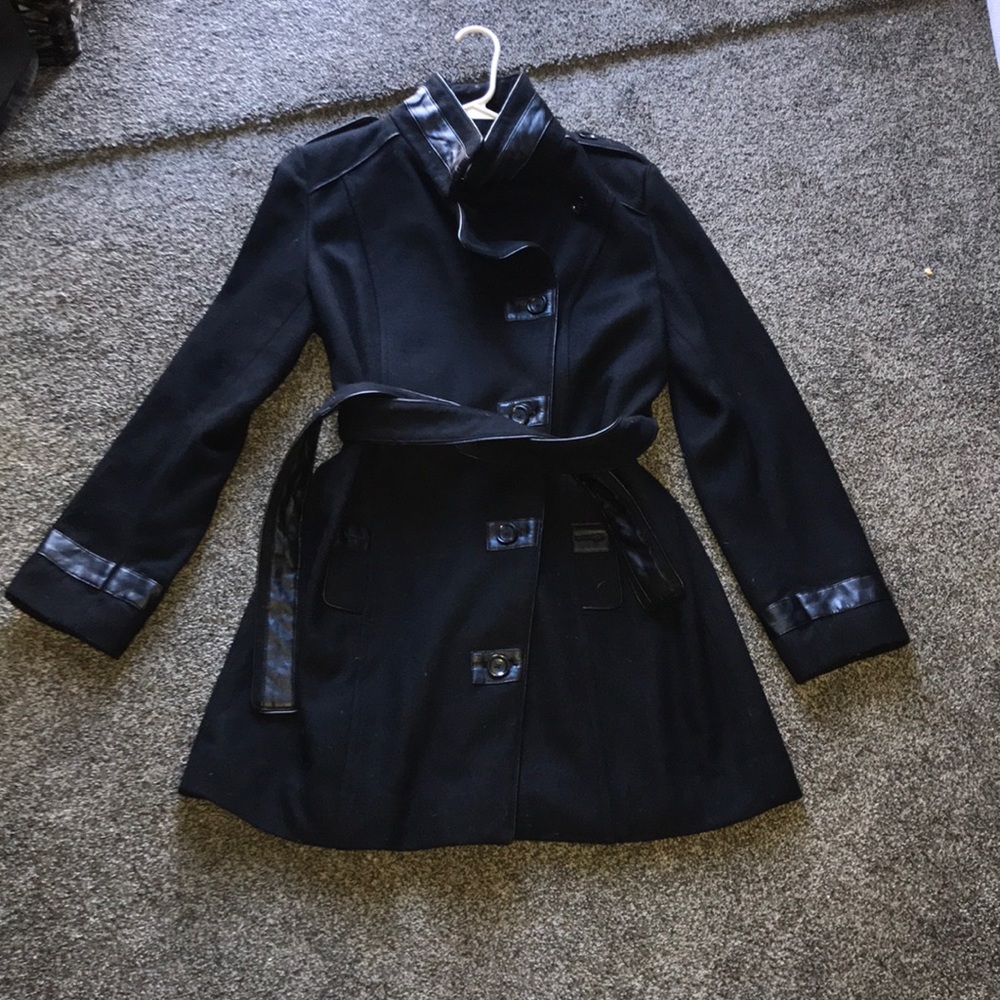 Michael Kors Coat Leather trim size 8 EUC